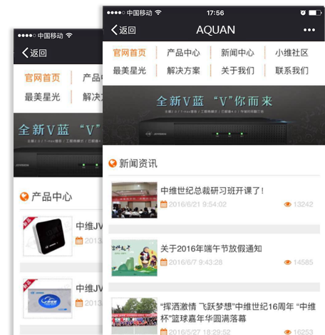 安全防护行业移动商城网站案例展示